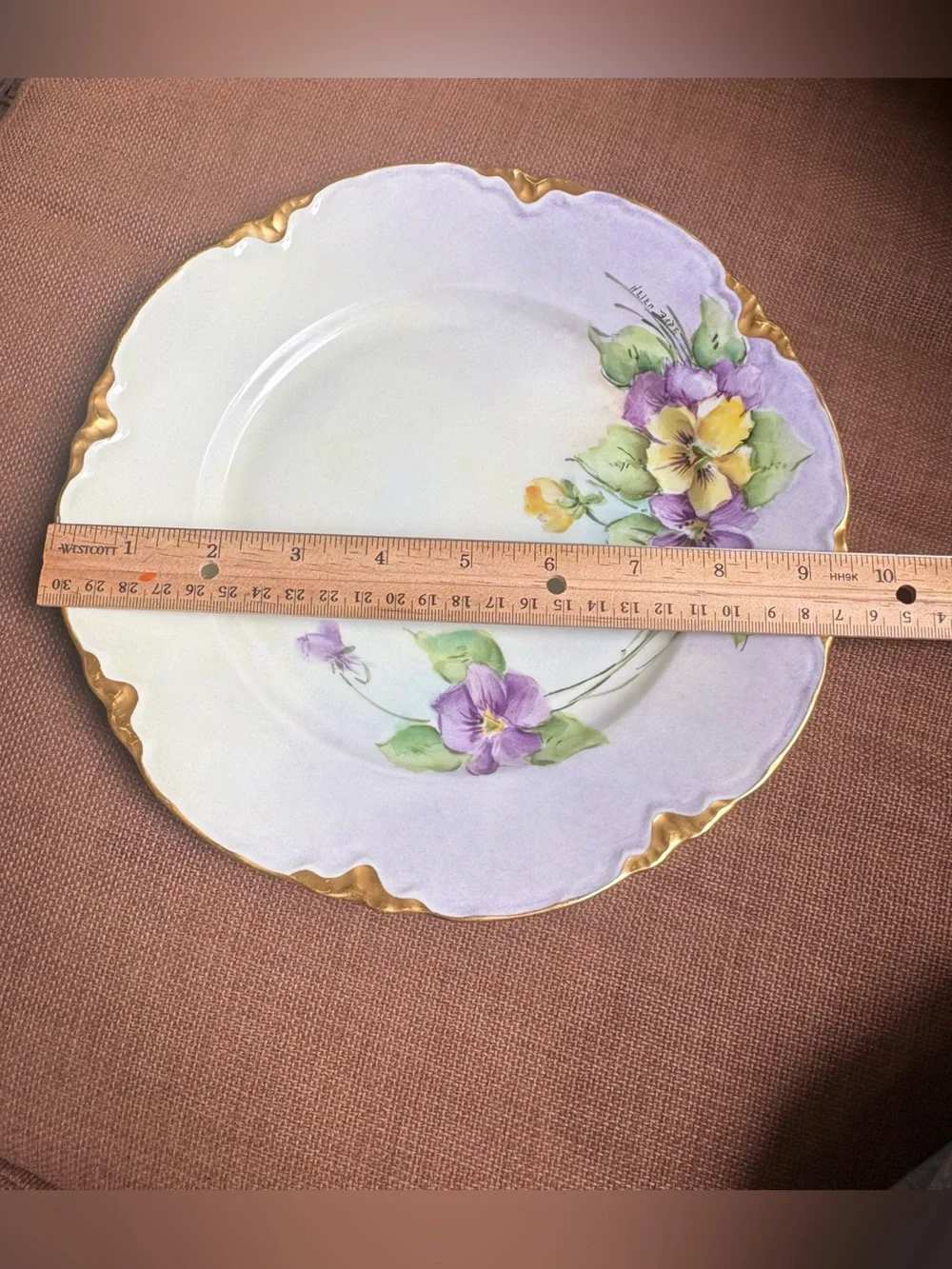 Antique Hutschenreuther Selb Bavaria Hand Painted Floral Plate Artist Signed